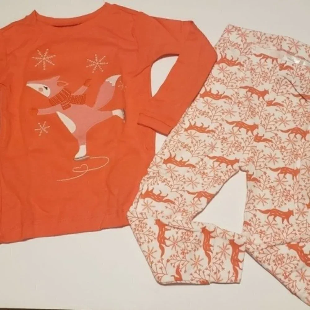 Baby Gap   sz 2  orange fox pajamas toddler girl